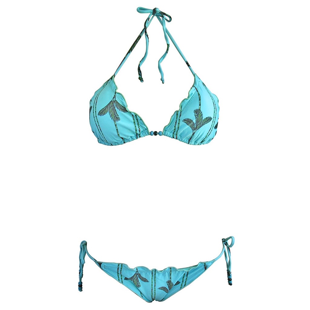 Cia Maritima Turquoise Palm Tree Print Bikini